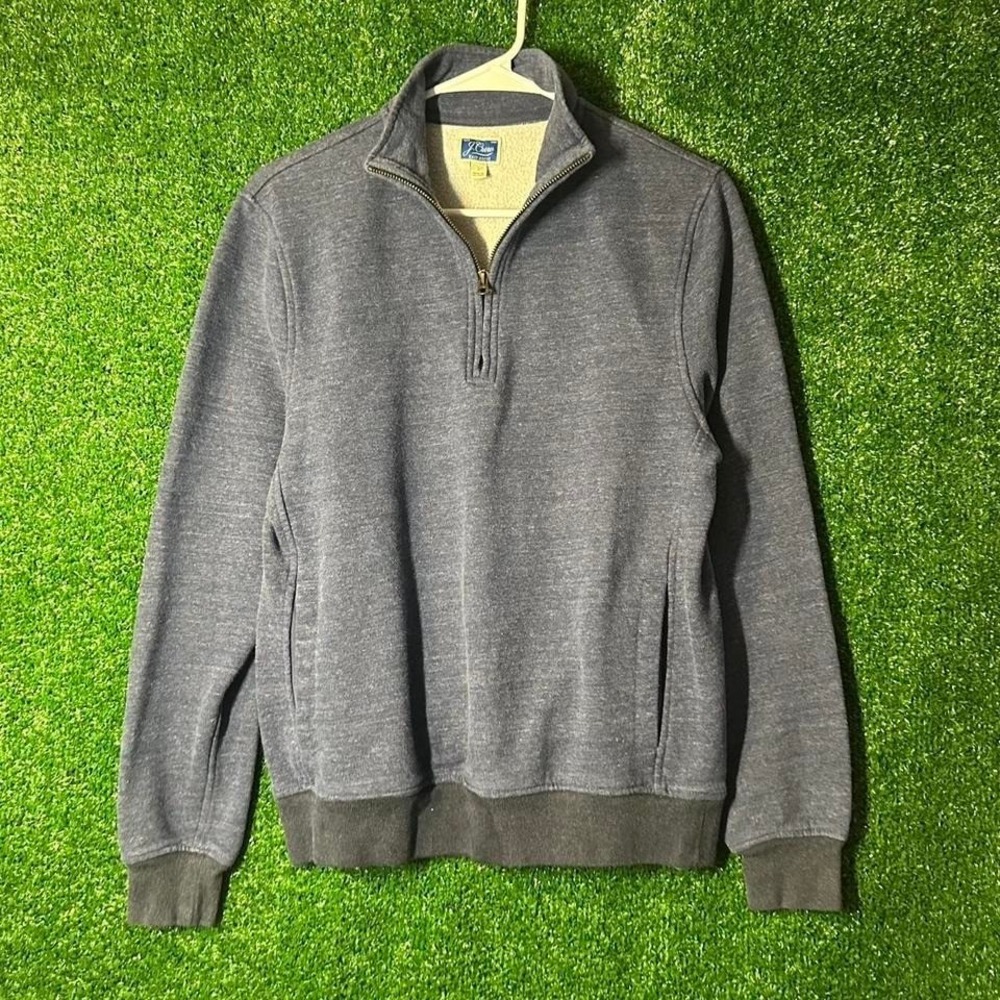 J‎ Crew Knit Goods Blue Quarter Zip Sweatshirt